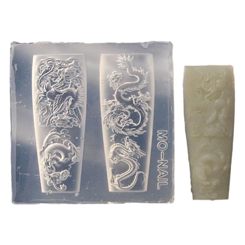 Nägel Kunst Silikonform Schöne 3D Nägel Formen Drache Jahr Nägel Schablonen Skulpturen Schimmelpilze Dekorationen Für Maniküre von DABAIXIONG