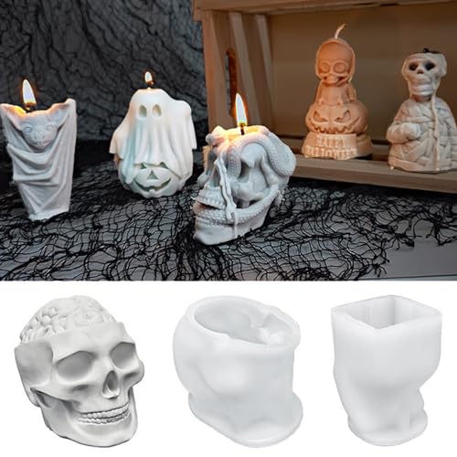 Nicht STICK Silikonform Zum Handwerk 3D Halloween Themen Kerze Home Desktop Dekoration Schimmel Einzigartige Geschenkherstellung Schimmelpilze von DABAIXIONG