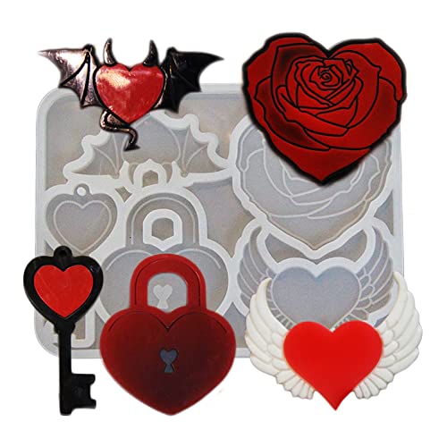 Silicon Love Rose Devil Lockschlüssel Epoxidharz Drop Kleber Form Keychain Dekorative Anhänger Anhängerform Silicon Love Rose Devil Lockschlüssel Epoxidharz Drop Kleber Form Keychain Dekorative Anhänger Anhängerform von DABAIXIONG