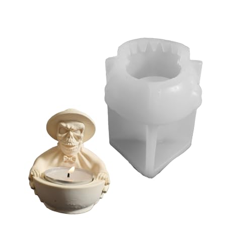 Wiederverwendbares Silikonschädel Kerze Schimmel Home Dekoration Crafting Tool Textur Für Halloween Partyzubehör Handwerksform von DABAIXIONG