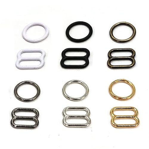 DABIN 10 Sets (20 Stück) 6 mm-25 mm Metall-BH-Träger-Anpassungsschnallen Unterwäsche-Schieber Ringe Clips für Dessous-Anpassung DIY-Zubehör von DABIN