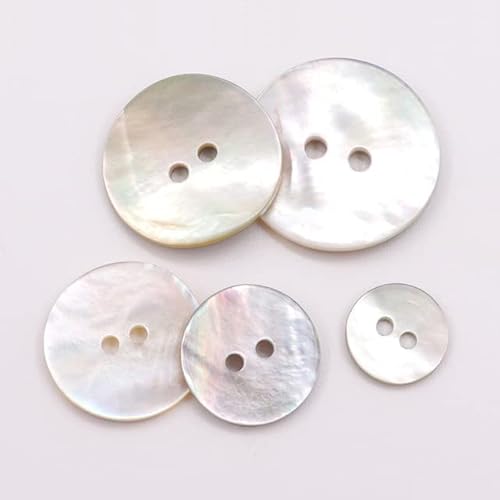 DABIN 10 Stück Naturperlen-Muschelknöpfe für Kleidung, Nähzubehör, Scrapbooking, Basteln, Kleidungsstück, Dekoration, runder Muschelknopf von DABIN