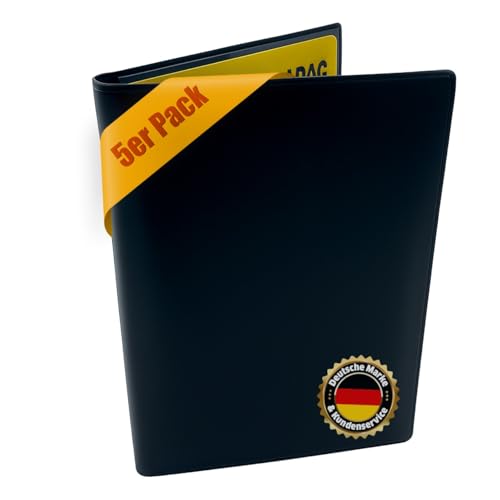 DADA LAB Fahrzeugscheinhüllen 5er Pack Schwarz – 4-Fach Dokumentenmappe mit 2 Kartenfächern & 2 Fächern für KFZ-Papiere, Auto Bordmappe DADA LAB Fahrzeugscheinhüllen 5er Pack Schwarz – 4-Fach Dokumentenmappe mit 2 Kartenfächern & 2 Fächern für KFZ-Papiere, Auto Bordmappe von DADA LAB