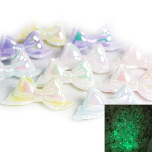 10 Stück 46 x 20 mm leuchtende Sternenhimmel Kawaii-Schleifen-Perlen für Schmuckherstellung, DIY, Handwerk, Dekorationen, Maniküre, Ohrringe, Armband, Halskette, Handykette, Schlüsselanhänger-Zubehör 10 Stück 46 x 20 mm leuchtende Sternenhimmel Kawaii-Schleifen-Perlen für Schmuckherstellung, DIY, Handwerk, Dekorationen, Maniküre, Ohrringe, Armband, Halskette, Handykette, Schlüsselanhänger-Zubehör von DADAFA