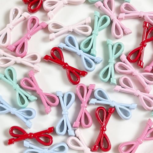 10 x 23 mm süße bunte Schleifenperlen aus legiertem Metall für Schmuckherstellung, DIY-Dekorationen, Ohrringe, Armbänder, Halsketten, Handykette, Schlüsselanhänger, Zubehör, Heimdekoration (zufällige von DADAFA