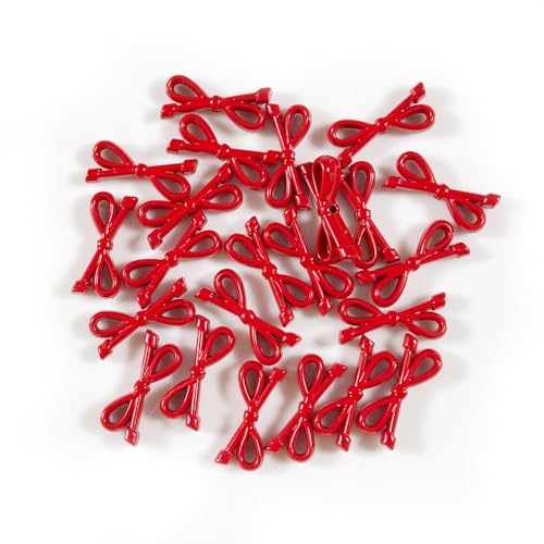 10 x 23 mm süße bunte Schleifenperlen aus legiertem Metall für Schmuckherstellung, DIY-Dekorationen, Ohrringe, Armband, Halskette, Handykette, Schlüsselanhänger, Zubehör, Heimdekoration (rot) von DADAFA