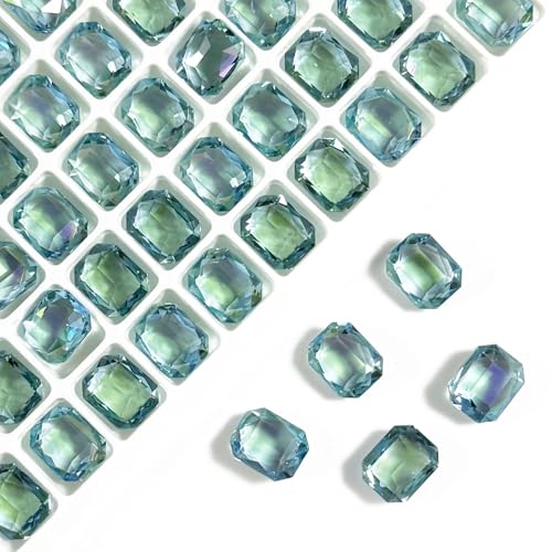 20 Stück, 8 x 10 mm, rechteckig, achteckig, transparent, K9, Glaskristall, Glitzer, Strasssteine, Strasssteine, Nagelzubehör, Bastelarbeiten, Dekorationen, Schmuckherstellung, Nagelkunst-Zubehör von DADAFA