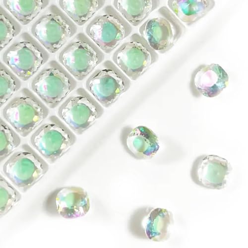 20 Stück 10 mm dicke, quadratische transparente K9-Glaskristall-Glitzer-Strasssteine, Strasssteine, Nailart-Zubehör, Basteldekorationen, Schmuckherstellung, Heimdekoration, Rosa / Grün 20 Stück 10 mm dicke, quadratische transparente K9-Glaskristall-Glitzer-Strasssteine, Strasssteine, Nailart-Zubehör, Basteldekorationen, Schmuckherstellung, Heimdekoration, Rosa / Grün von DADAFA