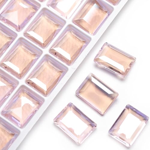 20 Stück 10 x 14 mm rechteckige Steinbonbons transparentes Glas klare Eiskristalle Strasssteine Strass Diamanten DIY Handwerk Dekorationen Schmuckherstellung Zubehör Heimdekoration (Sternenhimmel-Rose von DADAFA