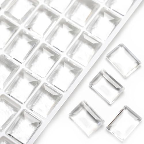 20 Stück 10 x 14 mm rechteckige Steinbonbons transparentes Glas klare Eiskristalle Strasssteine Strass Diamanten DIY Handwerk Dekorationen Schmuckherstellung Zubehör Heimdekoration (transparenter von DADAFA