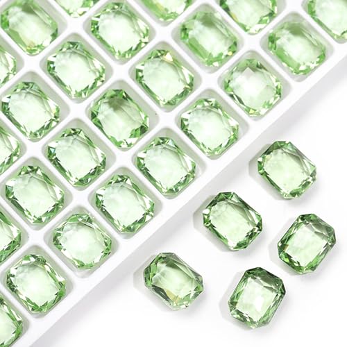 20 Stück 8 x 10 mm, rechteckig, achteckig, transparent, K9, Glaskristall, Glitzer, Strass, Diamanten, Nagelzubehör, DIY, Handwerk, Dekorationen, Schmuckherstellung, Nagelkunst-Zubehör, Heimdekoration von DADAFA