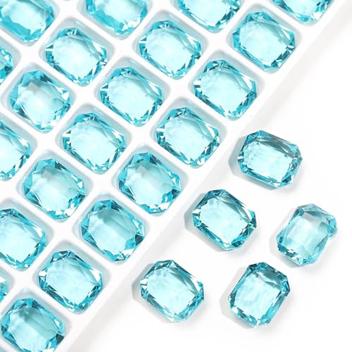 20 Stück 8 x 10 mm, rechteckig, achteckig, transparent, K9 Glaskristall, Glitzer, Strass, Diamanten, Nagelzubehör, DIY, Handwerk, Dekorationen, Schmuckherstellung, Nagelkunst-Zubehör, Heimdekoration von DADAFA