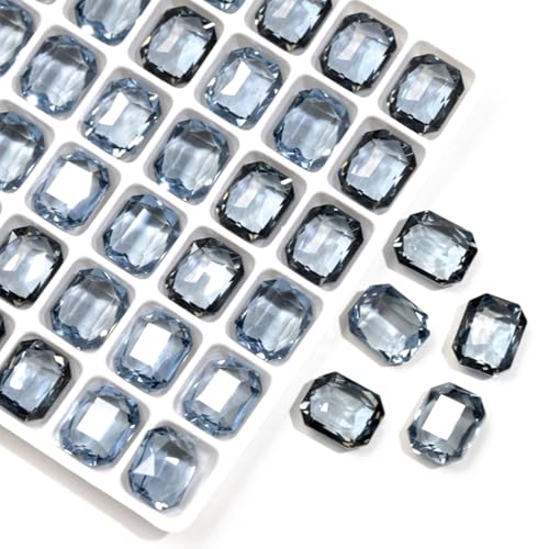 20 Stück 8 x 10 mm, rechteckig, achteckig, transparent, K9 Glaskristall, Glitzer, Strasssteine, Strasssteine, Nagelzubehör, Bastelarbeiten, Dekorationen, Schmuckherstellung, Nailart-Zubehör von DADAFA