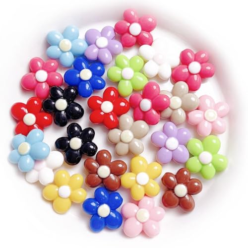 Bunte Blumenperlen für Schmuckherstellung, Basteln, Dekorationen, Handykette, Schlüsselanhänger, Ohrringe, Armband, Halskette, Haarnadel, Stiftzubehör, Heimdekoration, 19 x 21 mm, 20 Stück von DADAFA