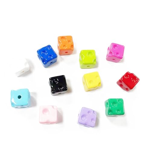 Bunte Kawaii-Perlen aus der Dopamin-Serie, für Schmuckherstellung, Basteldekorationen, Handykette, Schlüsselanhänger, Ohrringe, Armband, Halskette, Haarschmuck, Heimdekoration (14 mm Käse), 10 Stück von DADAFA
