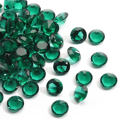 Glitzer-Strasssteine aus Glas, rund, transparent, 8 mm, spitzer Rücken, für Schmuckherstellung, Nagelzubehör, Basteldekorationen, DIY-Projekte, Nagelkunst, Heimdekoration, Smaragdgrün, 20 Stück von DADAFA