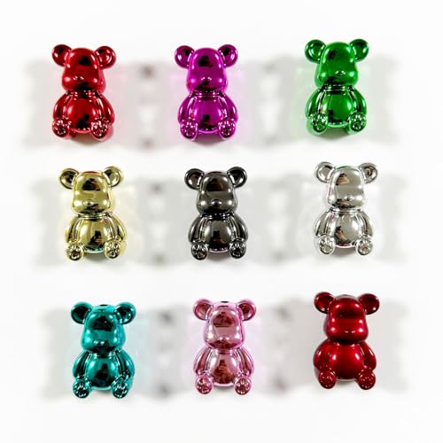 Kawaii-Metall-Bär-Perlen für Stiftherstellung, Y2K, DIY-Dekorationen, Handykette, Schlüsselanhänger, Auto, zum Aufhängen, Perlen, Schlüsselanhänger, Haar-Accessoires, zufällige Farbauswahl, 33 x 22 von DADAFA