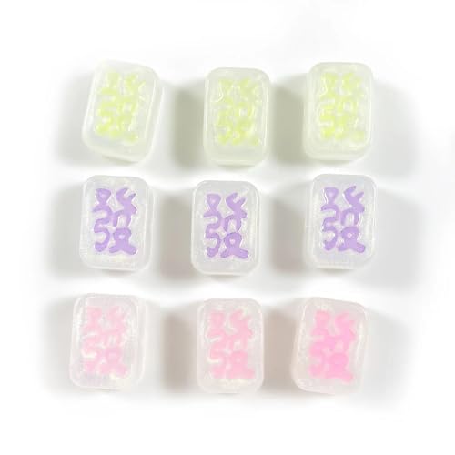 Mahjong Glücks-Perlen für Schmuckherstellung, Handykette, Schlüsselanhänger, Perlenstifte, Dekorationen, Halsketten, Zubehör, 19 x 26 mm, 10 Stück von DADAFA