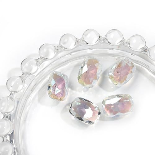 Rechteckiges Kissen, transparent, Glas, Kristall, Glitzer, Strass, Diamanten, Nägel, Zubehör, DIY, Basteln, Dekorationen, Schmuckherstellung, Nailart-Zubehör, Heimdekoration, 20 Stück (Glitzer-Weiß) von DADAFA