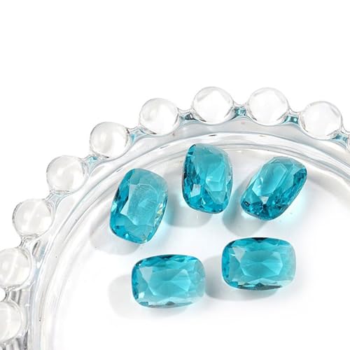 Rechteckiges Kissen, transparent, Glas, Kristall, Glitzer, Strass, Diamanten, Nägel, Zubehör, DIY, Basteln, Dekorationen, Schmuckherstellung, Nailart-Zubehör, Heimdekoration, Aquamarin, 20 Stück von DADAFA