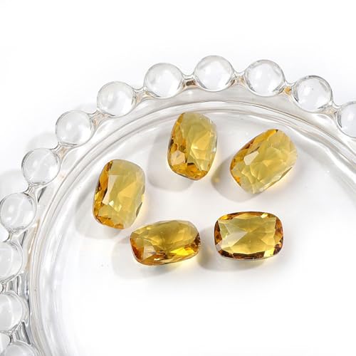 Rechteckiges Kissen, transparent, Glas, Kristall, Glitzer, Strass, Diamanten, Nägel, Zubehör, DIY, Basteln, Dekorationen, Schmuckherstellung, Nailart-Zubehör, Heimdekoration, Goldgelb, 20 Stück von DADAFA