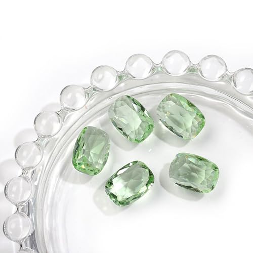 Rechteckiges Kissen, transparent, Glas, Kristall, Glitzer, Strass, Diamanten, Nägel, Zubehör, DIY, Basteln, Dekorationen, Schmuckherstellung, Nailart-Zubehör, Heimdekoration, Grün, 20 Stück von DADAFA
