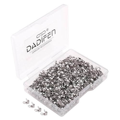 DADIFEN 304 Edelstahl-Endkappen, 3,2 x 6,3 mm, 500 Stück Knotenabdeckungen für Schmuckherstellung und Reparatur DADIFEN 304 Edelstahl-Endkappen, 3,2 x 6,3 mm, 500 Stück Knotenabdeckungen für Schmuckherstellung und Reparatur von DADIFEN