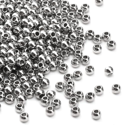 DADIFEN 304 runde Edelstahlperlen, 2,5 mm, 400 Stück Abstandshalter für Schmuckherstellung und Reparatur DADIFEN 304 runde Edelstahlperlen, 2,5 mm, 400 Stück Abstandshalter für Schmuckherstellung und Reparatur von DADIFEN