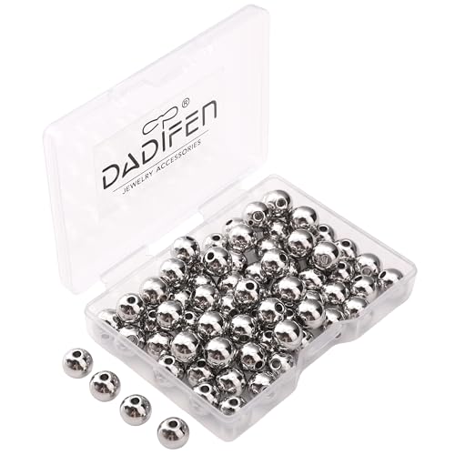 DADIFEN 304 runde Edelstahlperlen, 8,0 mm, 80 Stück, Abstandshalter für Schmuckherstellung und Reparatur DADIFEN 304 runde Edelstahlperlen, 8,0 mm, 80 Stück, Abstandshalter für Schmuckherstellung und Reparatur von DADIFEN