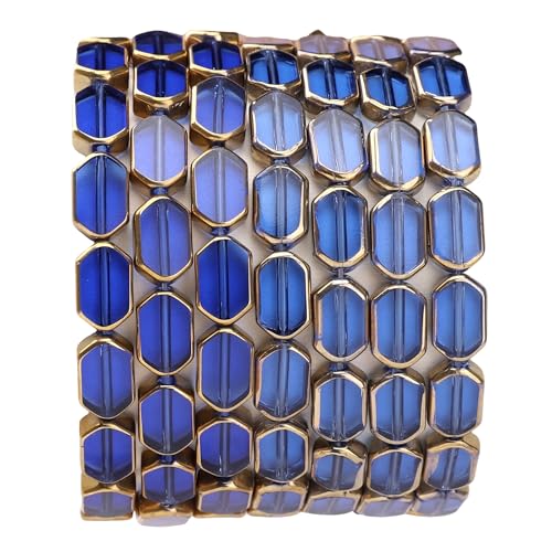 DADIFEN Achteckige Glasperlen, Königsblau, 6 x 9 mm, 28 Stück, rechteckige goldene Kanten, Kristallperlen für Bastelarbeiten, Schmuckherstellung DADIFEN Achteckige Glasperlen, Königsblau, 6 x 9 mm, 28 Stück, rechteckige goldene Kanten, Kristallperlen für Bastelarbeiten, Schmuckherstellung von DADIFEN