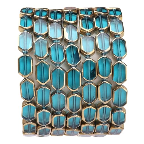 DADIFEN Achteckige Glasperlen, Seeblau, 6 x 9 mm, 28 Stück, rechteckige goldene Kanten, Kristallperlen für Bastelarbeiten, Schmuckherstellung DADIFEN Achteckige Glasperlen, Seeblau, 6 x 9 mm, 28 Stück, rechteckige goldene Kanten, Kristallperlen für Bastelarbeiten, Schmuckherstellung von DADIFEN