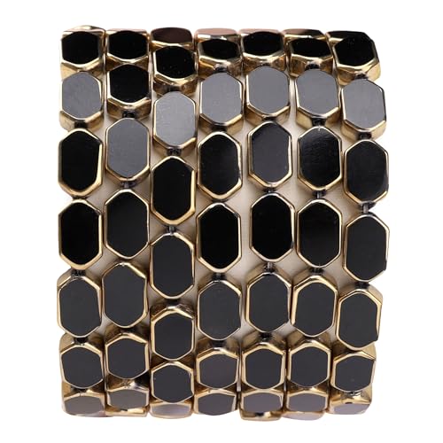 DADIFEN Achteckige Glasperlen, schwarz, 6 x 9 mm, 28 Stück, rechteckige goldene Kanten, Kristallperlen für Bastelarbeiten, Schmuckherstellung DADIFEN Achteckige Glasperlen, schwarz, 6 x 9 mm, 28 Stück, rechteckige goldene Kanten, Kristallperlen für Bastelarbeiten, Schmuckherstellung von DADIFEN