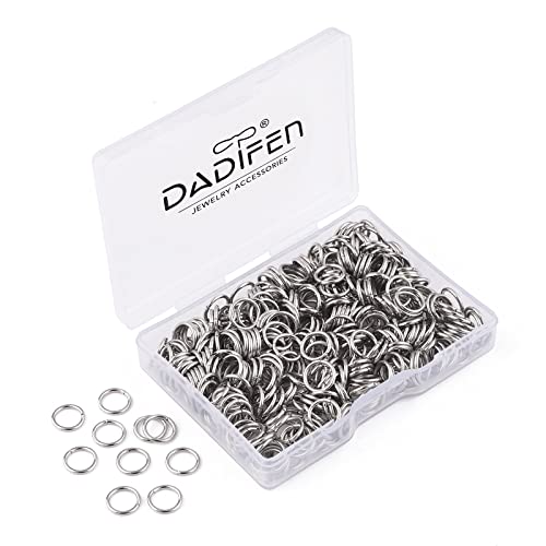 DADIFEN Binderinge aus 304 Edelstahl für Schmuckherstellung, offene Binderinge, 21 Gauge, 1 x 8 mm, O-Ring für Ohrringe, Halsketten, Verbindungsstücke, 400 Stück von DADIFEN