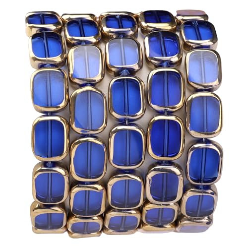 DADIFEN Ovale Glasperlen, Königsblau, 10 x 12 mm, 28 Stück, rechteckige goldene Kanten, Kristallperlen für Bastelarbeiten, Schmuckherstellung DADIFEN Ovale Glasperlen, Königsblau, 10 x 12 mm, 28 Stück, rechteckige goldene Kanten, Kristallperlen für Bastelarbeiten, Schmuckherstellung von DADIFEN