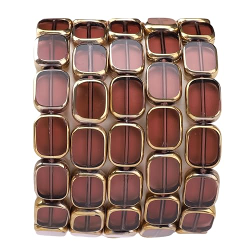 DADIFEN Ovale Glasperlen, Violett, 10 x 12 mm, 28 Stück, rechteckige goldene Kanten, Kristallperlen für Bastelarbeiten, Schmuckherstellung DADIFEN Ovale Glasperlen, Violett, 10 x 12 mm, 28 Stück, rechteckige goldene Kanten, Kristallperlen für Bastelarbeiten, Schmuckherstellung von DADIFEN