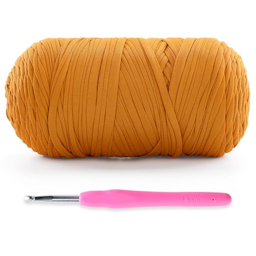 Weiches T-Shirt-Garn zum Häkeln, T-Shirt-Garne zum Häkeln, Taschen, Korb, Untersetzer, T-Shirt-Garne je Knäuel, 47 g, 1 Stück, Ingwerfarbe Weiches T-Shirt-Garn zum Häkeln, T-Shirt-Garne zum Häkeln, Taschen, Korb, Untersetzer, T-Shirt-Garne je Knäuel, 47 g, 1 Stück, Ingwerfarbe von DAERBOF