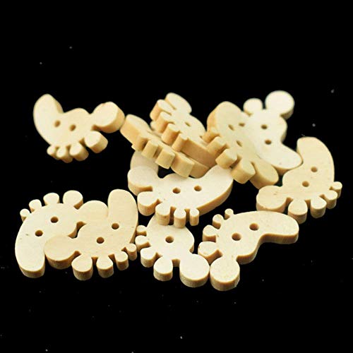 100PCS Knopf Fußförmige Holznähknöpfe für Kinder Kleidung Scrapbooking Dekoratives Basteln Botones Handarbeiten DIY Zubehör, 100PCS, 20MM 100PCS Knopf Fußförmige Holznähknöpfe für Kinder Kleidung Scrapbooking Dekoratives Basteln Botones Handarbeiten DIY Zubehör, 100PCS, 20MM von DAERG