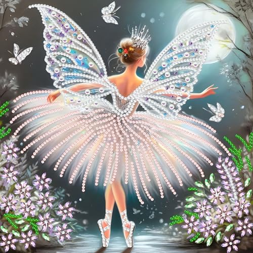 5D Diamant Painting Bilder Fee Mädchen, Speziell geformtes Diamond Painting Traum-Ballett-Mädchen, Diamond Painting Set für Erwachsene, Mosaikherstellung Diamant Malerei für Haus Dekoration 30x30 cm von DAERLE