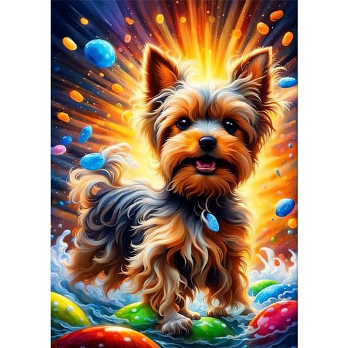 DAERLE 5D Diamant Painting Bilder Niedliches Hündchen, Diamond Painting Heller und dynamischer Hund, Diamond Painting Set für Erwachsene Mosaikherstellung, Diamant Malerei für Haus Dekoration 30x40cm DAERLE 5D Diamant Painting Bilder Niedliches Hündchen, Diamond Painting Heller und dynamischer Hund, Diamond Painting Set für Erwachsene Mosaikherstellung, Diamant Malerei für Haus Dekoration 30x40cm von DAERLE
