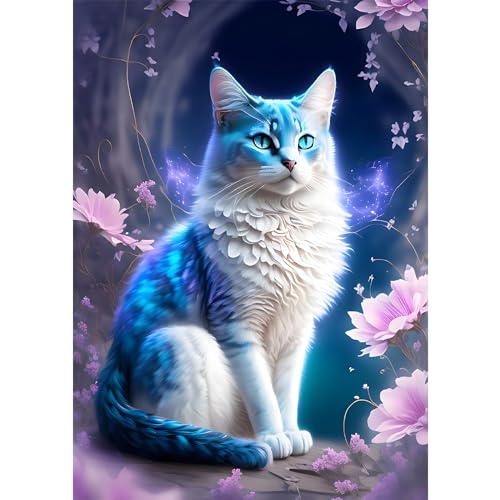 DAERLE 5D Diamond Painting Weiße Katze mit Blume, Diamant Painting Bilder Tier, Diamond Art Erwachsene Full DIY Diamant Kunst Malerei Stickerei Set Kreuzstich für Home Wand Dekor 30x40cm DAERLE 5D Diamond Painting Weiße Katze mit Blume, Diamant Painting Bilder Tier, Diamond Art Erwachsene Full DIY Diamant Kunst Malerei Stickerei Set Kreuzstich für Home Wand Dekor 30x40cm von DAERLE