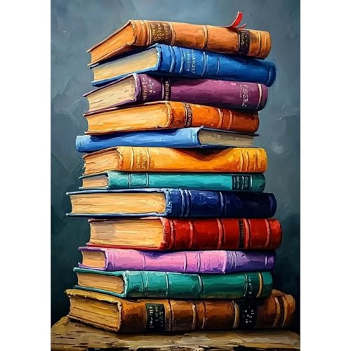 DAERLE Bücher zum Lesen Diamant Painting Bilder für Erwachsene Anfänger, 5D Mehrfarbige Bücher Diamond Painting Set, DIY Strass Bilder Diamant Kunst Kits, Diamant Painting für Zuhause Dekor 30x40 cm DAERLE Bücher zum Lesen Diamant Painting Bilder für Erwachsene Anfänger, 5D Mehrfarbige Bücher Diamond Painting Set, DIY Strass Bilder Diamant Kunst Kits, Diamant Painting für Zuhause Dekor 30x40 cm von DAERLE