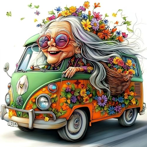 DAERLE DIY Diamond Painting Cartoon-Frau, Diamond Painting Erwachsene Bunte Wildblumen, 5D Diamant Painting Bilder, Mosaikherstellung Bastelset für Haus Wanddeko 30x30cm DAERLE DIY Diamond Painting Cartoon-Frau, Diamond Painting Erwachsene Bunte Wildblumen, 5D Diamant Painting Bilder, Mosaikherstellung Bastelset für Haus Wanddeko 30x30cm von DAERLE