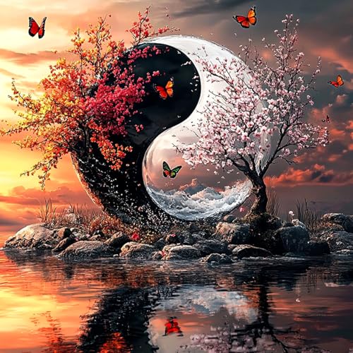 DAERLE DIY Diamond Painting Natur Yin und Yang, Diamond Painting Erwachsene Lebensbaum, 5D Diamant Painting Bilder, Mosaikherstellung Bastelset für Haus Wanddeko 30x30cm DAERLE DIY Diamond Painting Natur Yin und Yang, Diamond Painting Erwachsene Lebensbaum, 5D Diamant Painting Bilder, Mosaikherstellung Bastelset für Haus Wanddeko 30x30cm von DAERLE