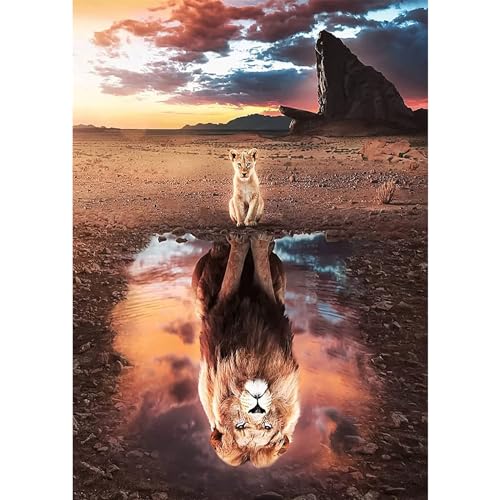 DAERLE DIY König der Löwen Diamond Painting Erwachsene Kinder, Diamant Painting Bilder Löwe Reflexion, 5D Diamant Kunst Diamant Malerei Set Cross Stickerei Malerei Kits für Heimdekor 30x40cm DAERLE DIY König der Löwen Diamond Painting Erwachsene Kinder, Diamant Painting Bilder Löwe Reflexion, 5D Diamant Kunst Diamant Malerei Set Cross Stickerei Malerei Kits für Heimdekor 30x40cm von DAERLE
