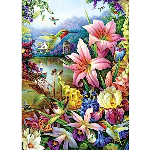 DAERLE Diamond Painting Blumen und Vögel, 5D Diamant Painting Bilder Landschaft Set Erwachsene Kinder, DIY Full Diamant Malen nach Zahlen für Wohnzimmer Schlafzimmer Büro Wand Dekoration 30x40cm von DAERLE