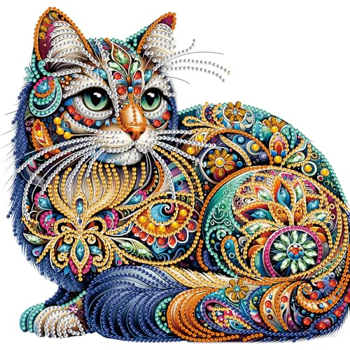 DAERLE Diamond Painting Bunte Katze, Diamond Painting Erwachsene, Diamant Painting Bilder Teilweise Speziell Geformtes, DIY 5D Diamond Painting Set für Wand Dekor 30x30cm DAERLE Diamond Painting Bunte Katze, Diamond Painting Erwachsene, Diamant Painting Bilder Teilweise Speziell Geformtes, DIY 5D Diamond Painting Set für Wand Dekor 30x30cm von DAERLE