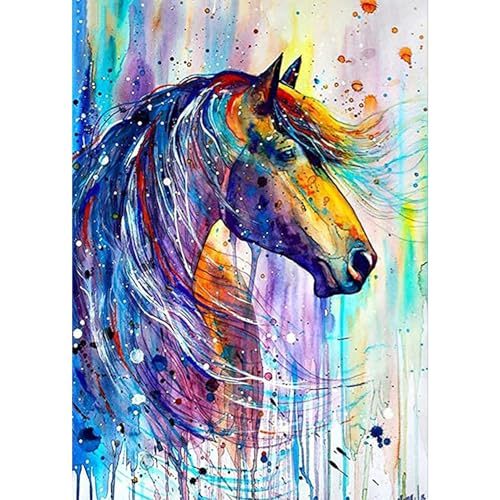 DAERLE Diamond Painting Buntes abstraktes Pferd, Diamond Painting Erwachsene, Diamant Painting Bilder Aquarell Pferd, DIY 5D Diamond Painting Set für Wand Dekor 30x40cm DAERLE Diamond Painting Buntes abstraktes Pferd, Diamond Painting Erwachsene, Diamant Painting Bilder Aquarell Pferd, DIY 5D Diamond Painting Set für Wand Dekor 30x40cm von DAERLE