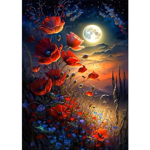 DAERLE Diamond Painting Der Mond, Diamant Painting Bilder Blume, Diamond Painting landschaft Kinder Erwachsene DIY Diamant Vollbild, Malen Nach Zahlen 5D Diamant Painting für Wand Dekor 30x40cm DAERLE Diamond Painting Der Mond, Diamant Painting Bilder Blume, Diamond Painting landschaft Kinder Erwachsene DIY Diamant Vollbild, Malen Nach Zahlen 5D Diamant Painting für Wand Dekor 30x40cm von DAERLE