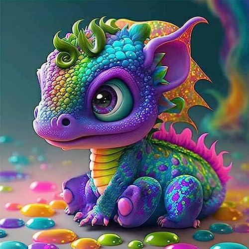 DAERLE Diamond Painting Drache Diamant Painting Bilder, Diamond Painting Erwachsene, Baby-Drache Diamant Bilder Kinder DIY Cross Stickerei Malerei Kits Wand Dekor 30x30cm DAERLE Diamond Painting Drache Diamant Painting Bilder, Diamond Painting Erwachsene, Baby-Drache Diamant Bilder Kinder DIY Cross Stickerei Malerei Kits Wand Dekor 30x30cm von DAERLE
