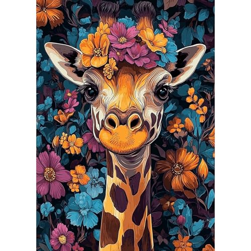 DAERLE Diamond Painting Erwachsene, Bunte Giraffe, Diamant Painting Bilder Blumen und Giraffen, 5D Diamond Painting Set für Anfänger, DIY Mosaikherstellung Bastelset für Haus Wanddeko 30x40cm DAERLE Diamond Painting Erwachsene, Bunte Giraffe, Diamant Painting Bilder Blumen und Giraffen, 5D Diamond Painting Set für Anfänger, DIY Mosaikherstellung Bastelset für Haus Wanddeko 30x40cm von DAERLE
